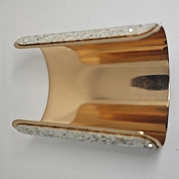 Womens silver GLITTER 4" inch Bracelet golden inside cuff bracelet 😍 - Picture 5 of 5